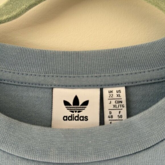 Adidas Women Blue Originals Triple Trefoil Crewneck Sweatshirt Size XL NWOT - Picture 12 of 13